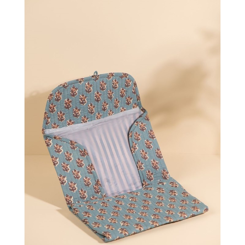 Couverture de carnet noi bleu imperial floral