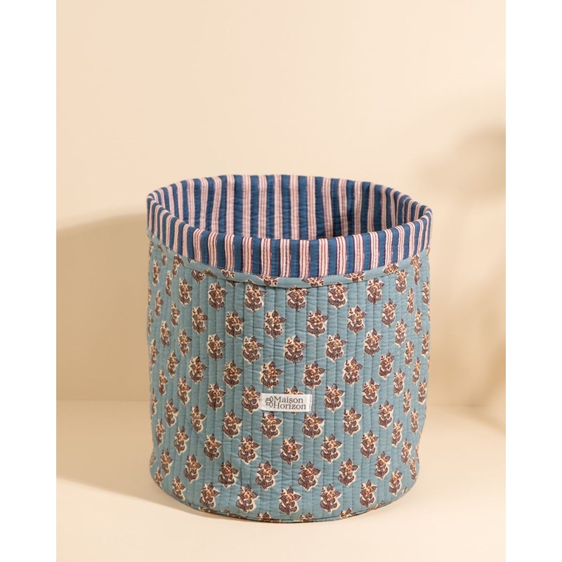 Panier de rangement décoratif manila lys bleu jean