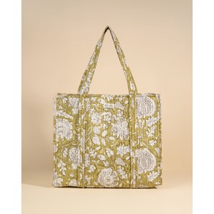 Sac cabas réversible deepa light kaki floral