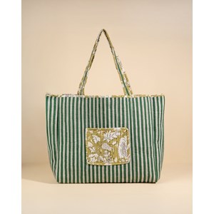 Sac cabas réversible deepa light kaki floral