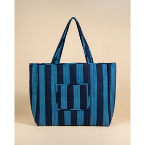 Sac cabas réversible deepa rayures ultra bleu