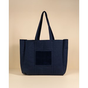 Sac cabas réversible deepa velours bleu nuit