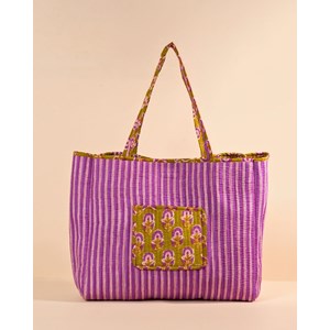 Sac cabas réversible deepa kaki violet