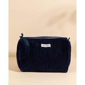Trousse de toilette banita velours bleu nuit