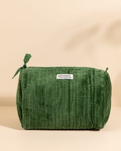 Trousse de toilette banita velours emeraude