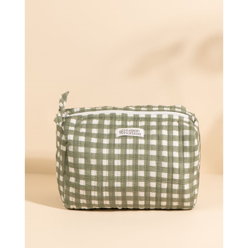 Trousse de toilette banita vichy kaki