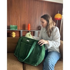 Sac week-end ou à langer lola velours emeraude