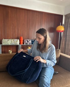 Sac week-end ou à langer lola velours bleu nuit