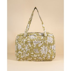 Sac week-end ou à langer lola light kaki floral