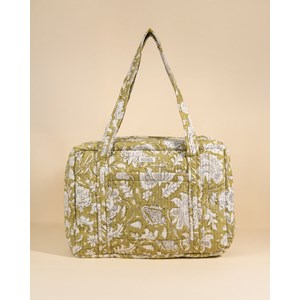 Sac week-end ou à langer lola light kaki floral