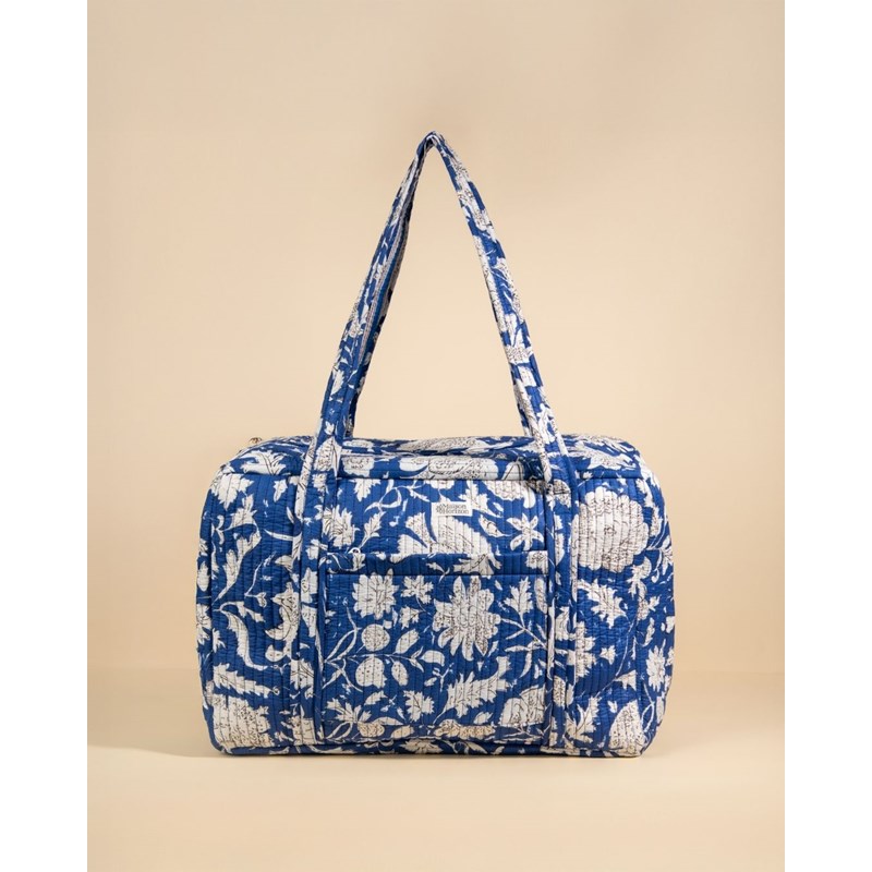 Sac week-end ou à langer lola bleu impérial floral