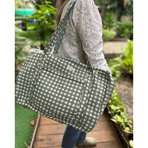 Sac week-end ou à langer lola vichy kaki