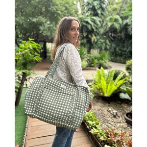 Sac week-end ou à langer lola vichy kaki