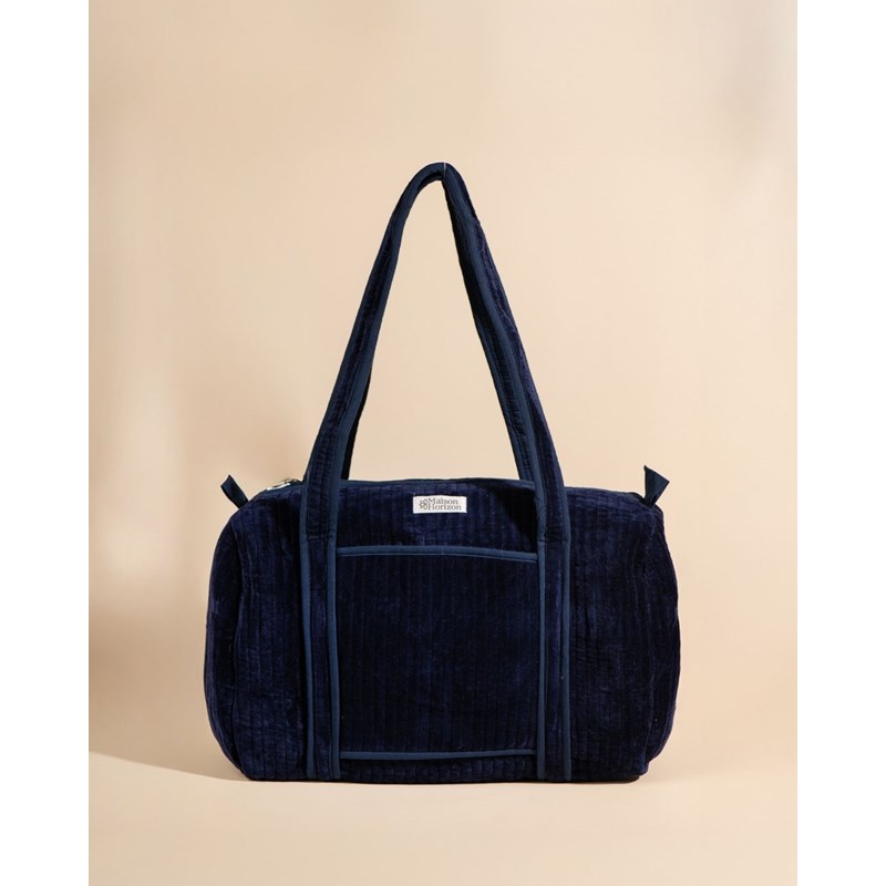 Sac à langer ou de journée sunee velour bleu nuit