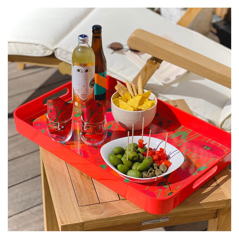 Plateau de service rouge