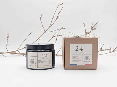 Bougie apothicaire 470g orange épicée 24