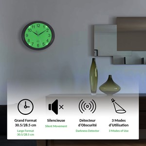 Horloge fishtec luminescente - détecteur d'obscurité