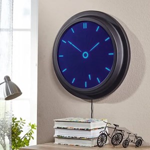 Horloge murale digitale led 35,5 cm - éclairage bleu moderne et silencieux