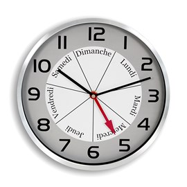 Horloge murale jour et heure grande lisibilité