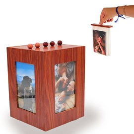 Porte photos 360 bois massif rotation 360° 5 classeurs 100 photos