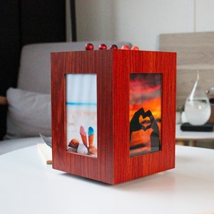 Porte photos 360 bois massif rotation 360° 5 classeurs 100 photos