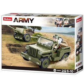 Army wwii - jeep alliée avec canon anti