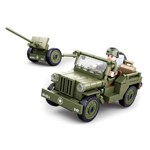 Army wwii - jeep alliée avec canon anti