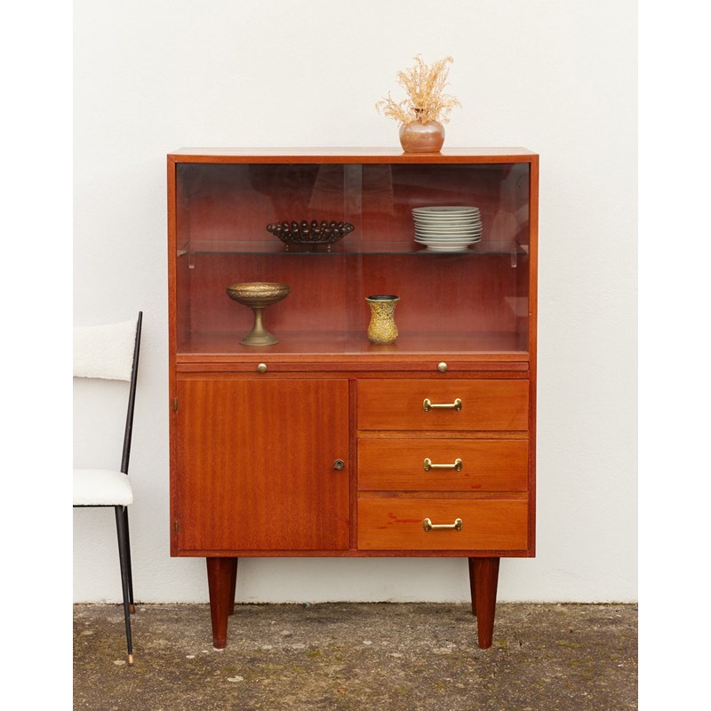 Console noire et naturelle effet cannage 4 tiroirs - Maryna