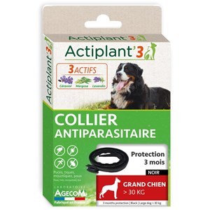 Collier antiparasitaire chien - actiplant' - laboratoire agecom