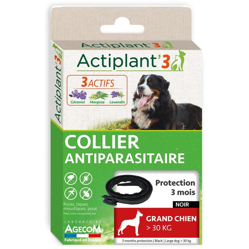 Collier antiparasitaire grand chien - actiplant'