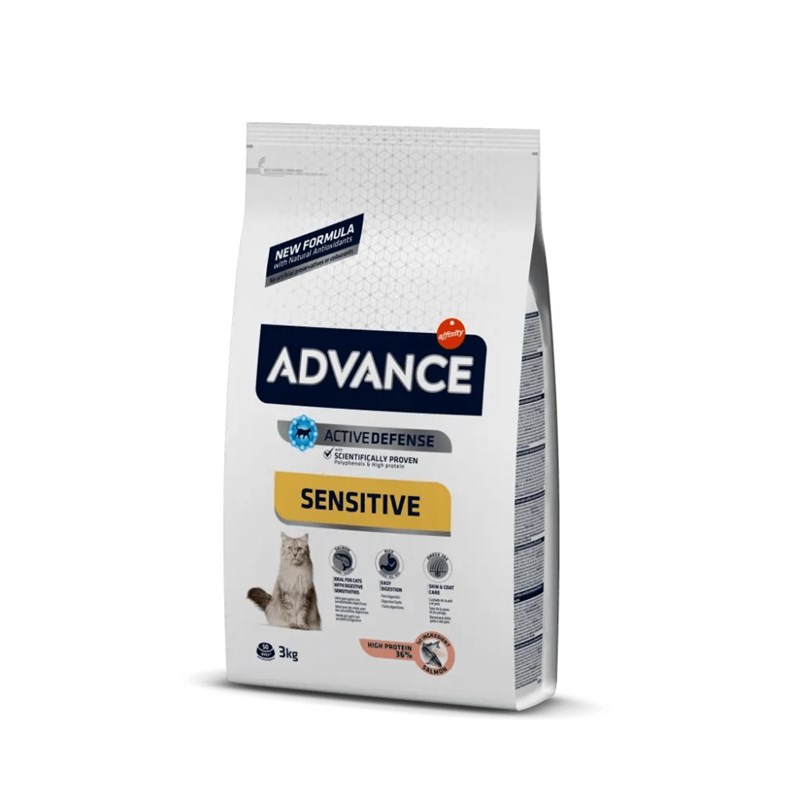 Advance - Croquettes chat adult sensitive saumon riz - advance