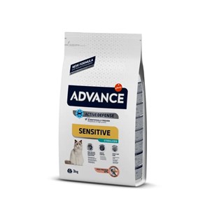 Croquettes chat adulte sensitive sterilized saumon - advance