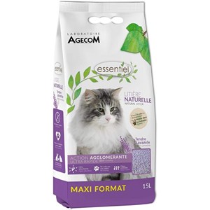 Litière naturelle lavande biodegradable 15 l - essentiel