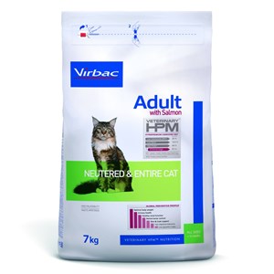 Croquettes chat veterinary hpm cat adult neutered & entire saumon - virbac