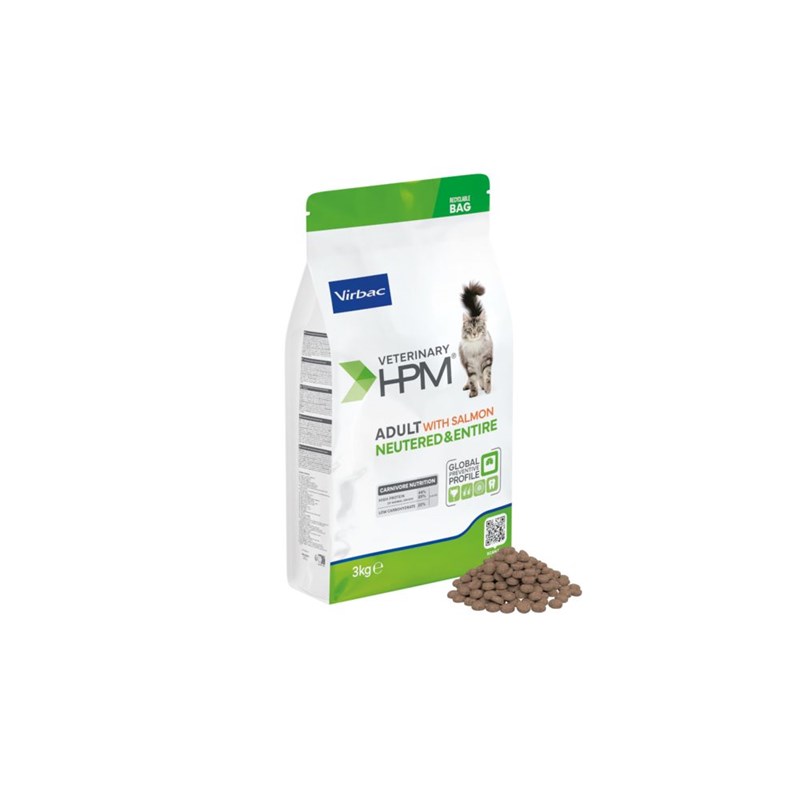 Virbac - Croquettes chat veterinary hpm cat adult neutered & entire saumon - virbac