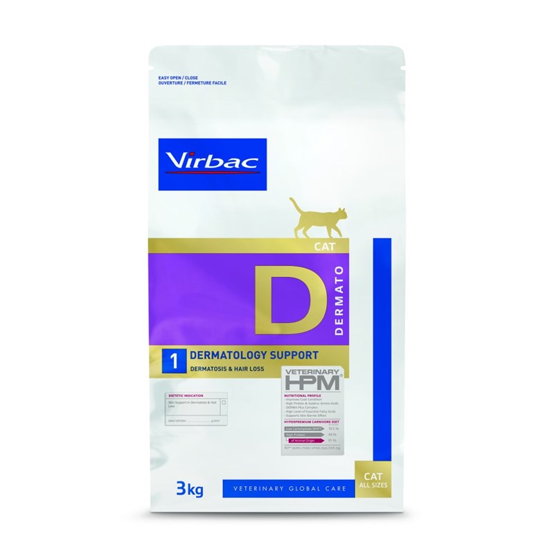 Virbac - Croquettes chat veterinary hpm cat d1 dermatology - virbac