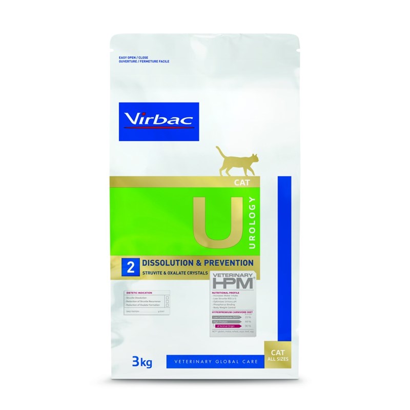 Virbac - Croquettes chat veterinary hpm cat u2 urology dissolution et prevention - virbac