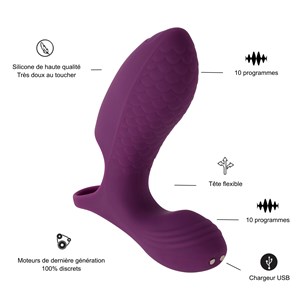 Stimulateur clitoridien et vibromasseur point g - 10 progammes - violet- sextoy