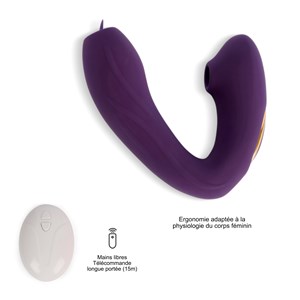 Stimulateur clitoridien et vibromasseur point g - 20 progammes - violet - sextoy