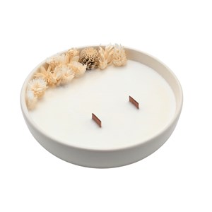 Grande bougie fleurs séchées coton