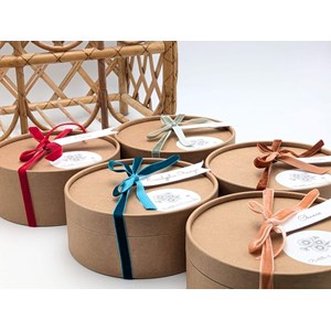 Grande bougie fleurs séchées fleur de tiaré