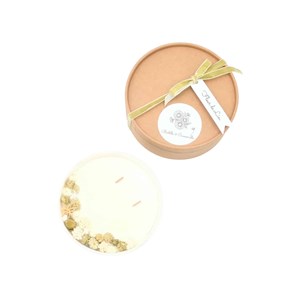 Grande bougie fleurs séchées fleur de lin