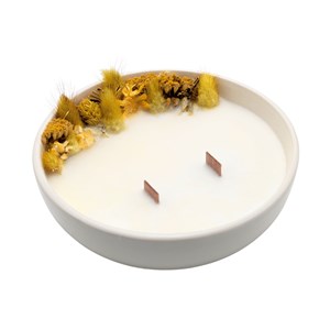 Grande bougie fleurs séchées vanille épicée