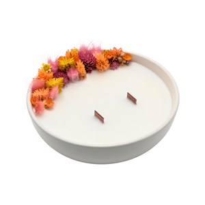 Grande bougie fleurs séchées toscane