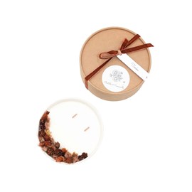 Grande bougie fleurs séchées tonka