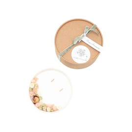 Grande bougie fleurs séchées rose ancienne