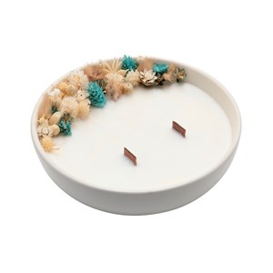 Grande bougie fleurs séchées polynésie