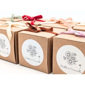 Petite bougie fleurs séchées cerise