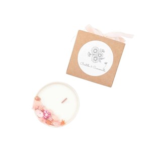 Petite bougie fleurs séchées fleur de tiaré