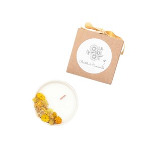 Petite bougie fleurs séchées vanille épicée